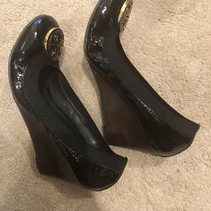 Tory Burch size 7 wedges. Worn once.